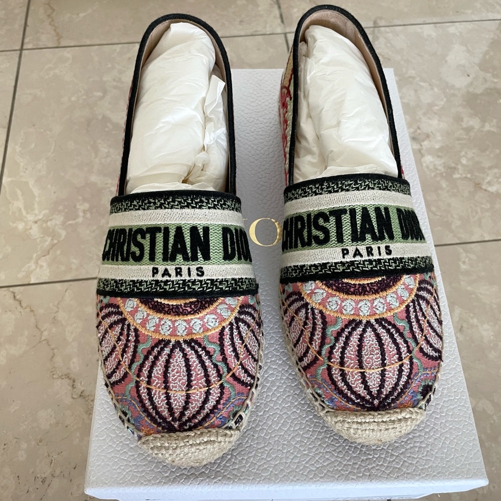 Dior size38.5 Granville Pink Espadrille,with original box and dust bag used once